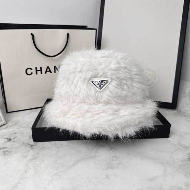 Fashion Logo Furry Bucket Hat