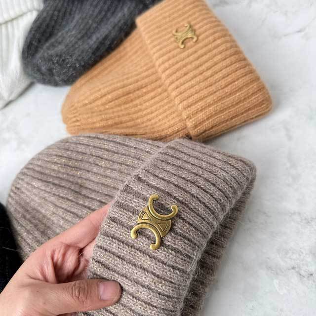 Metal Logo Winter Knit Hat