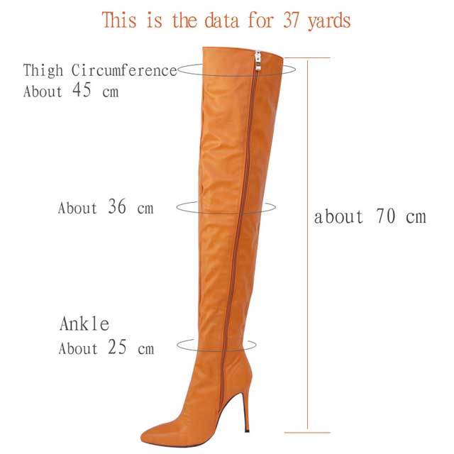 Pointed Toe Leather Zipper Over Knee Boots