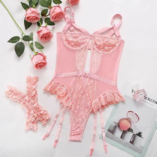 Bedroom Dreams Lace Embroidered Sleep Teddy