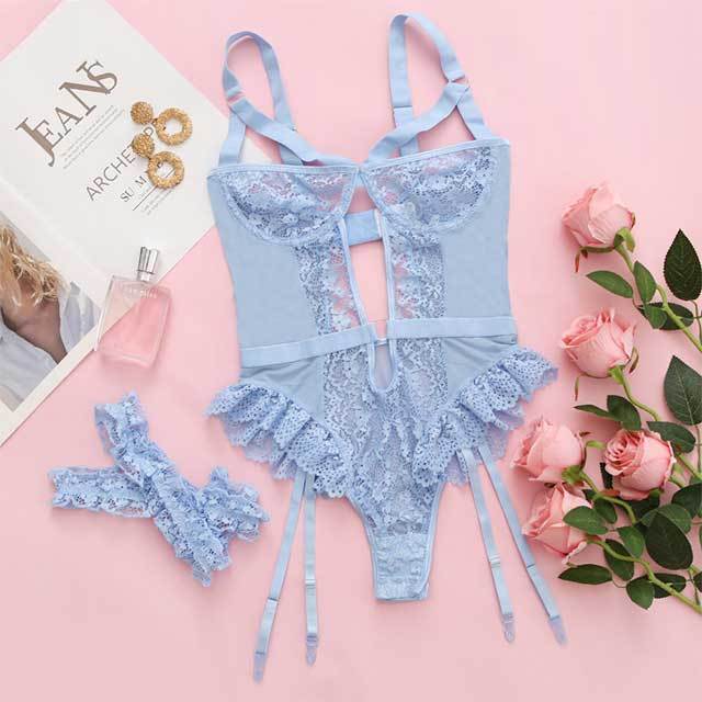 Bedroom Dreams Lace Embroidered Sleep Teddy