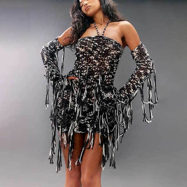 Knit Tassel Dress