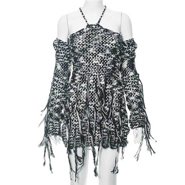 Knit Tassel Dress