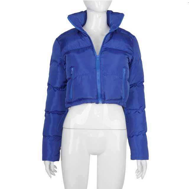 Solid Color Zipped Up Down Jacket
