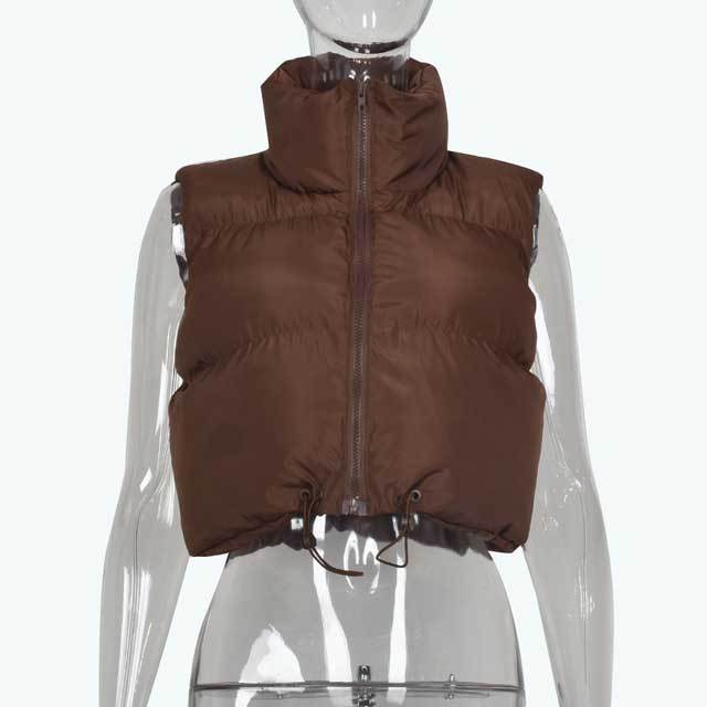 Zipper Sleeveless Down Jacket