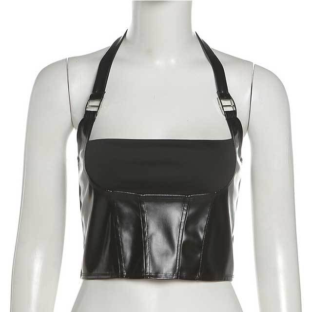 Leather Halter Top