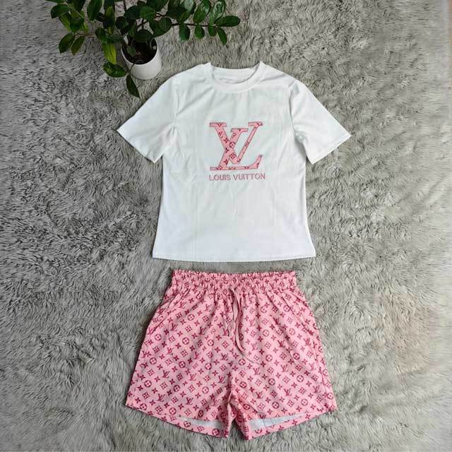 Embroidery Printed Casual Short Set