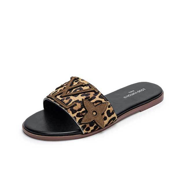 Leopard Printed Casual Style Flat Slippers