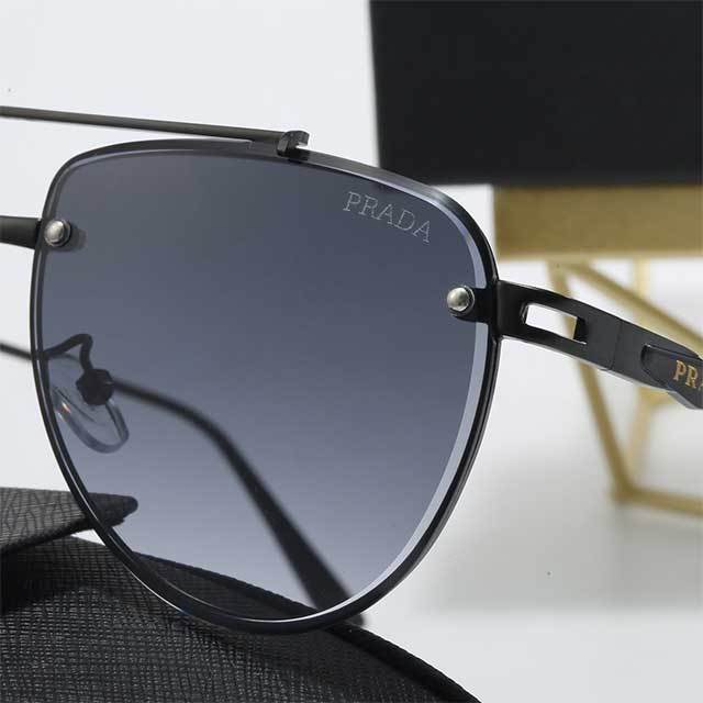 Retro Gradient Fashion Large Rimless Sunglasses