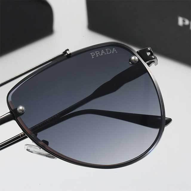 Retro Gradient Fashion Large Rimless Sunglasses