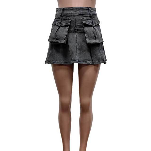 Denim 3D Cargo Skirt