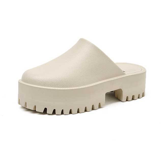 Closed Toe High Platform Slippers Shoes