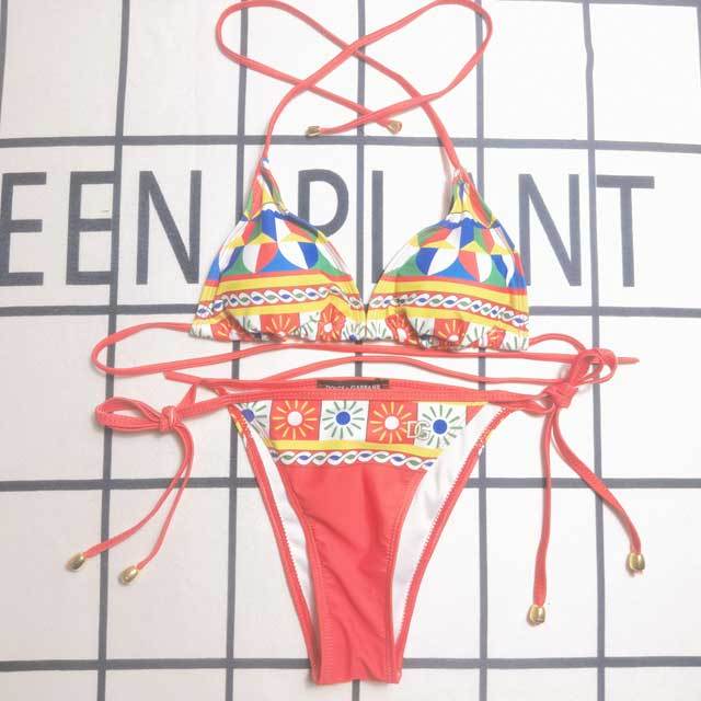 Printed Strappy Bikini Set