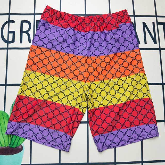 Color Block Printed Men's Beachwear Shorts