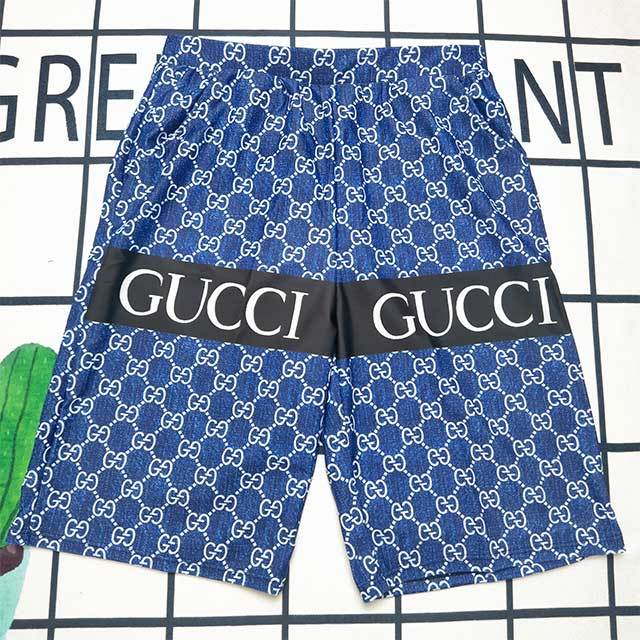 Letters Printed Elastic Waist Beachwear Men's Shorts