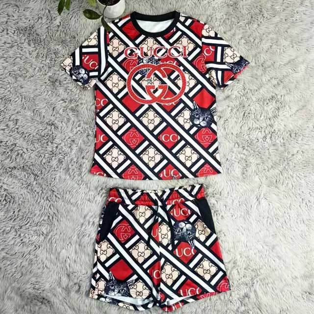 Printed Casual Short Sleeve Two Piece Set