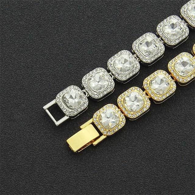 Square Diamond Cuban Chain Necklace