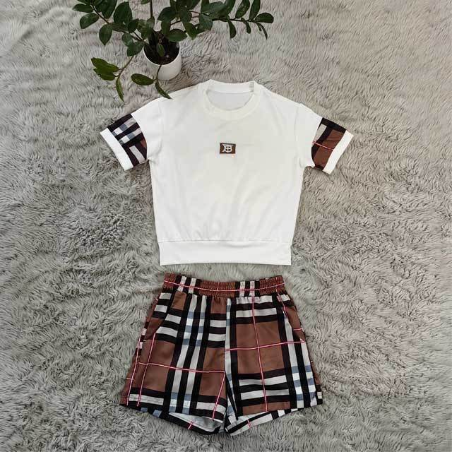 Embroidery Top Plaid Two Piece Set