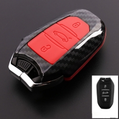 Key ShellKey Shell for Automotive Carbon Fiber Car Key Cover Case 3 Buttons For Peugeot 3008/508/2008 For Citroen C4l/ds6/c6/ds5