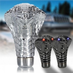 Universal Chrome Red Blue Led Eyes LED Eyes Car Cobra Manual Gear Shift Knob Snake Shifter