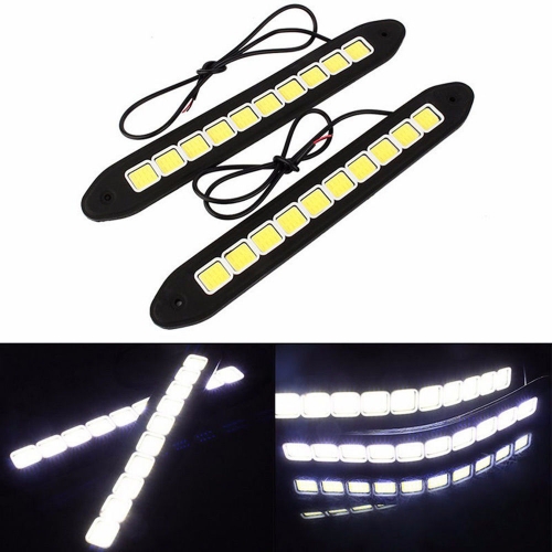 2pcs 20W LED 12V Daytime Running Light DRL COB Strip Lamp Fog Car Waterproof