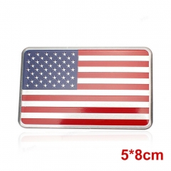 3D US American Flag Car Metal Sticker Decal Badge Emblem Adhesive Aluminium New