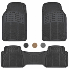 Car Floor Mats for All Weather Rubber Heavy Duty Protection Auto SUV Van 3 PCS