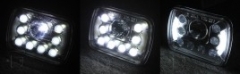 7 Inch Square LED Headlight for Trucks 55W 6000K 3W High Power LED 15Leds 3500LM 12V IP65 High Low Beam