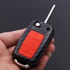 Key Shell for Automotive Carbon Car Key Case Cover for VW Volkswagen Golf 4 5 6 Bora Jetta POLO Passat B5 B6 Skoda Superb Octavia Fabia SEAT Ibiza Leo