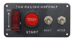 Racing Modified Carbon Fiber Panel LED Light One Button Start 4 in 1 Combination Switch