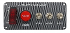 Racing Modified Carbon Fiber Panel One Button Start with Light Car Ignition Combination Power Off