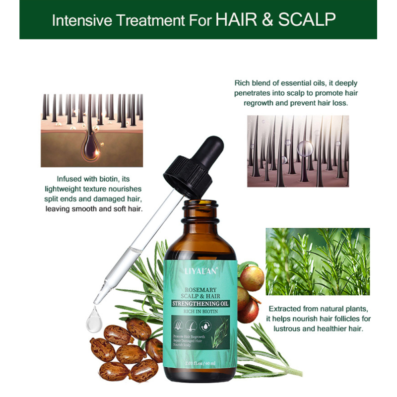 Rosemary Mint Hair Essential Oil Repairing Hair Roots Scalp Care