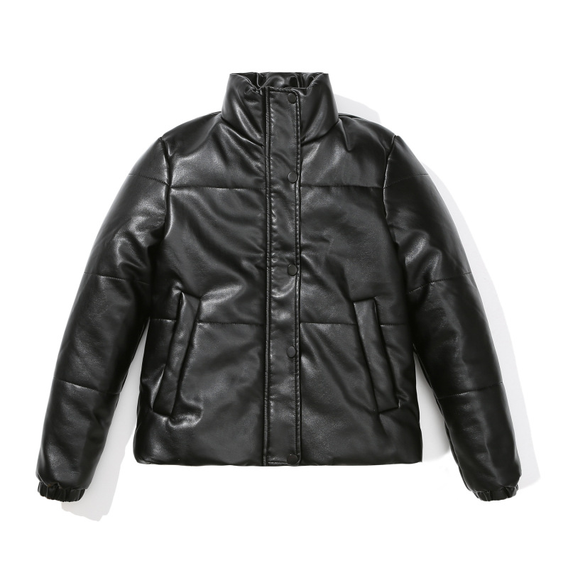 Leather Blazer Women - Casual Coat Long Sleeves Suit Style Leather Jacket Women