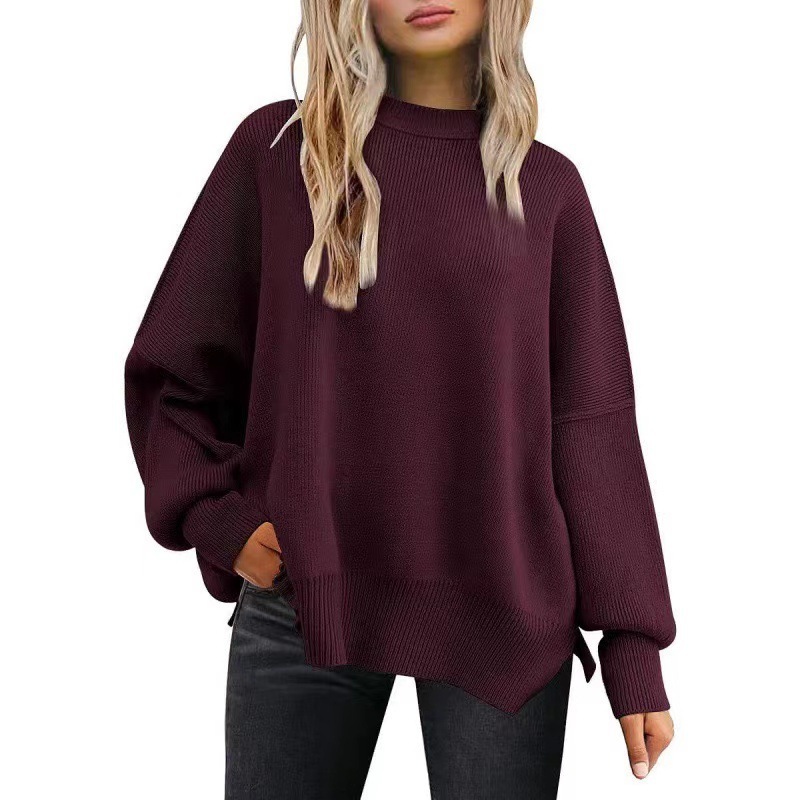 Women Jumper Casual Basic Crew Neck Long Sleeve Pullover Sweater Tops