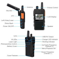 Model Z01 walke talkie function distance 1KM body worn camera HD 1080P 12 hours video recording