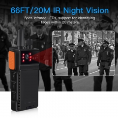 Modelo Z01 función de walkie talkie distancia 1KM cámara usada en el cuerpo HD 1080P 12 horas de grabación de video