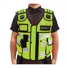 Hi Viz Tactical Vest Security Reflektierende Sicherheitsweste mit zur Durchsetzung, CCTV, Tac-Weste für Hundeführer mit mehreren Taschen OTC-RSV-Klickfast