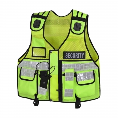 Hi Viz Tactical Vest Security Reflektierende Sicherheitsweste mit zur Durchsetzung, CCTV, Tac-Weste für Hundeführer mit mehreren Taschen OTC-RSV-Klickfast