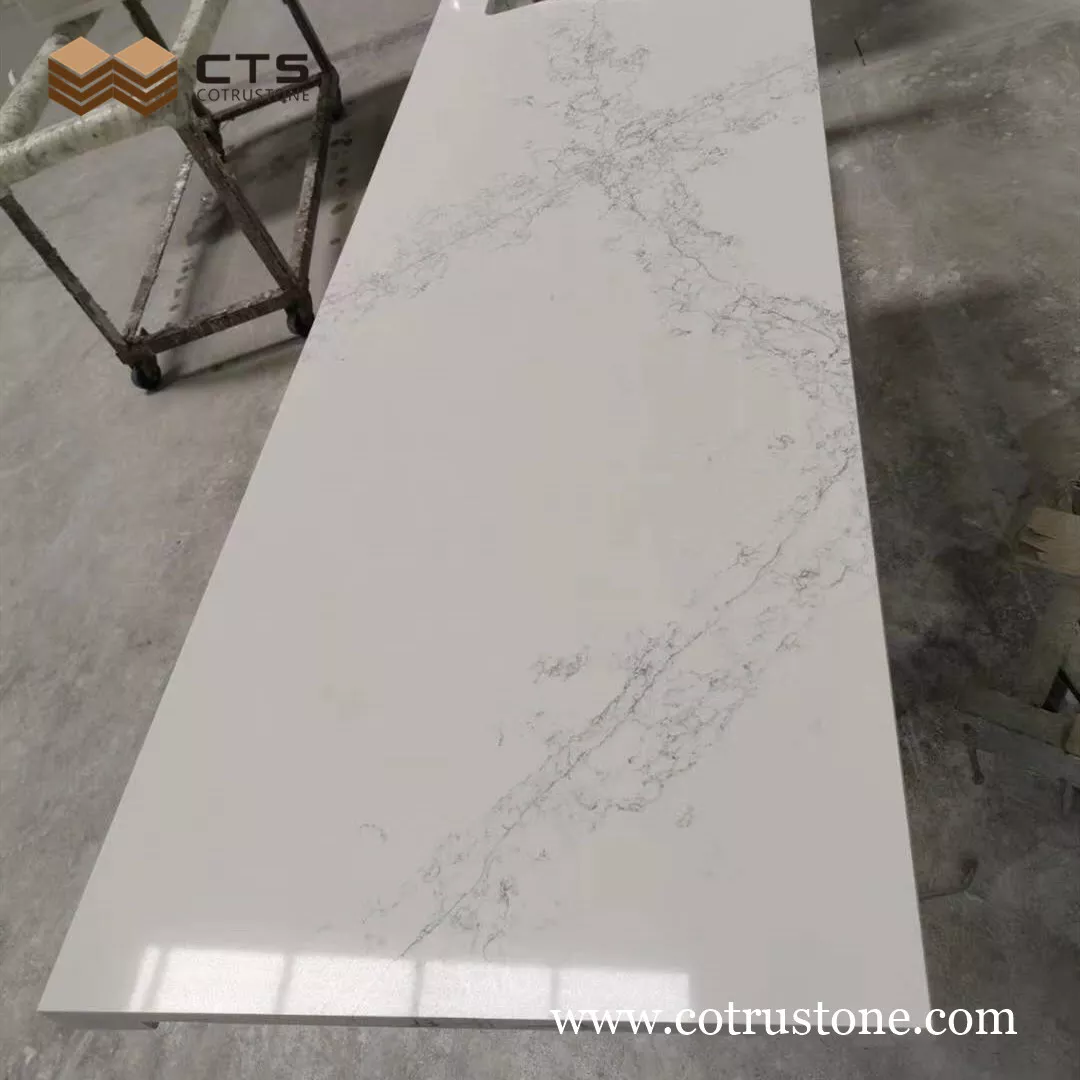 Bancada de quartzo branco carrara 01