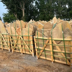 Wooden Yellow Slate Flag Stone