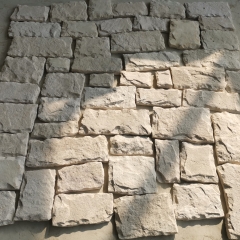 Placage de pierre de revêtement de mur de champignon de grès blanc