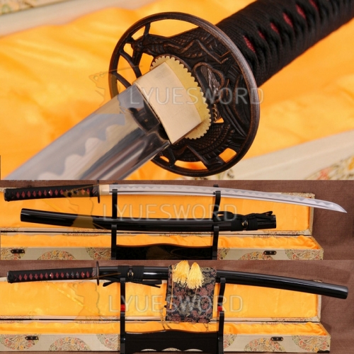 Hand Forged High Carbon Steel Hamon Blade Japanese Samurai Sword Katana Full Tang Sharp