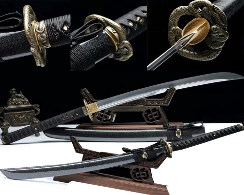 High Quality Japanese Samurai Sword Wakizashi 9206 Spring Steel Full Tang Very Sharp Blade Sword