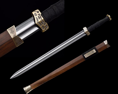 High Quality Hand Forge Chinese Sword Han Dynasty Jian Folded Steel Double Groove Sharp Blade