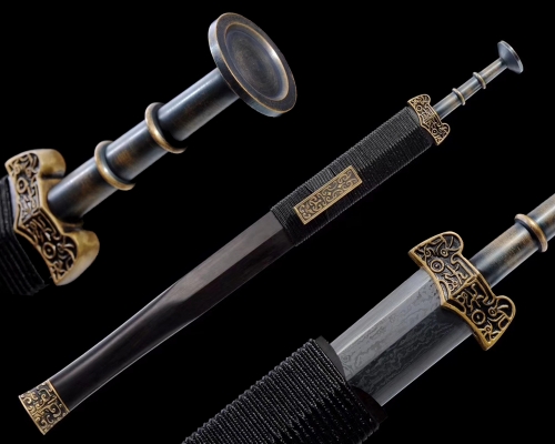 Chinese Sengoku Bronze Sword  Folded Damascus Steel Blade King's Jian