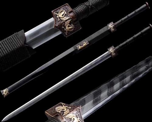 TOP QUALITY CHINESE SWORD HAN DYNASTY JIAN FOLDED STEEL CLAY TEMPERED EIGHT SIDE TWISTED-GRAINED BLADE VERY SHARP