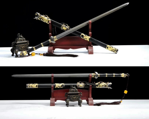 Chinese Tai Chi Sword Jian Hand Forged Folded Steel Straight Blade Wushu Kung Fu Chinese Martial Arts