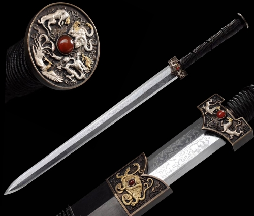 Hand Forged Chinese Sword | Dragon Fittings | Razror Sharp Edge | Folded Steel Blade | Hand Dynasty Jian | Kung Fu Wushu Chinese Martial Arts