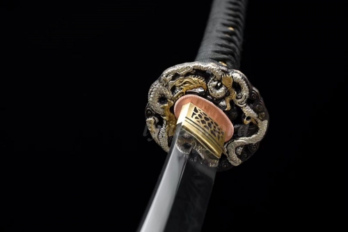 Hand Forged T10 Clay Tempered Katana Full Tang Japanese Samurai Sword Functional Blade Copper Fittings