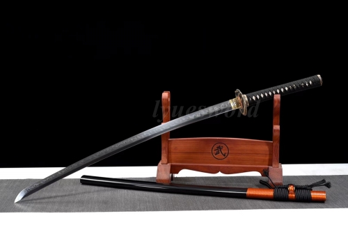 T10 Steel Clay Tempered Katana Hand Polished Functional Samurai Sword Choji Hamon Blade Snake Tsuba